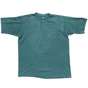 Honors Vintage Single Stitch Hunter Green Pocket Tee Cotton Men's Size XLT